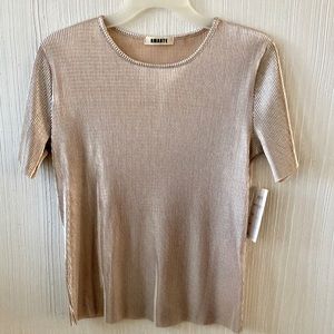 Metallic Pleated Top